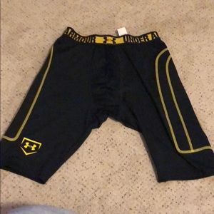 Mens UA padded compression Baseball liner Shorts